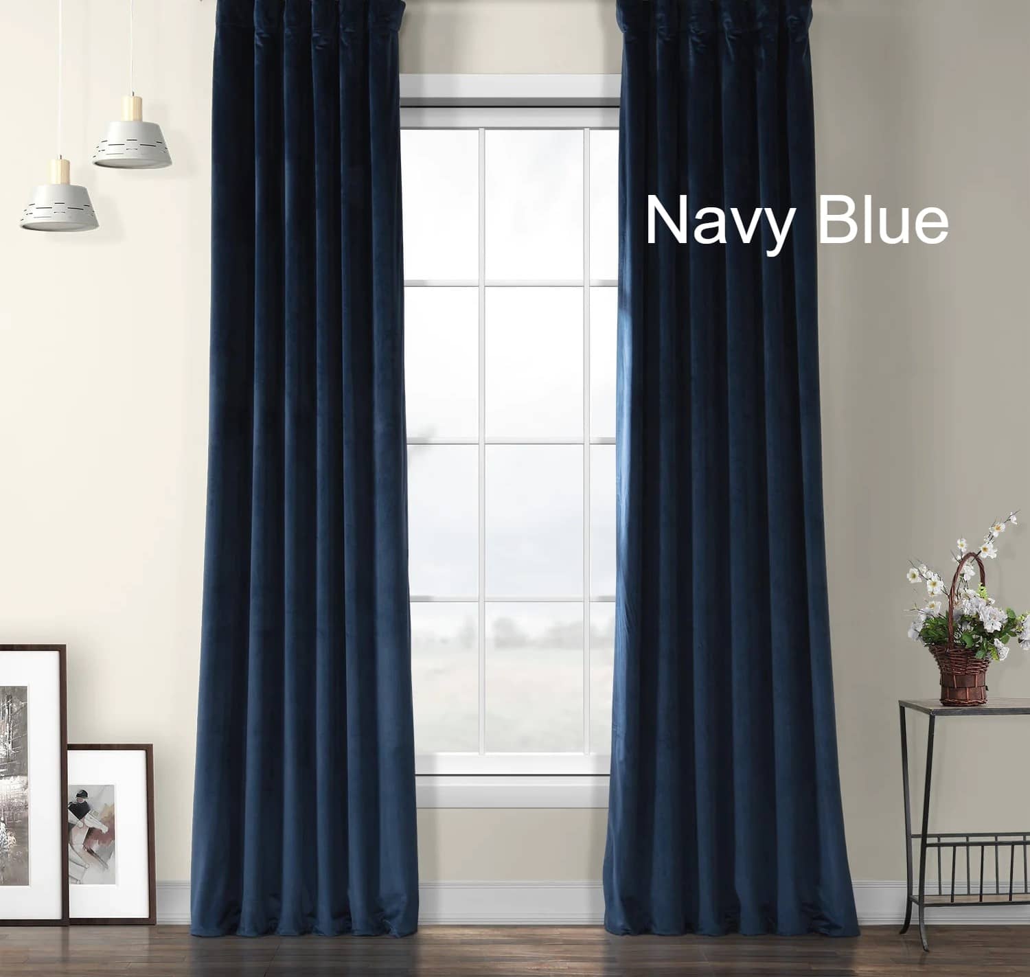 blue blackout velvet curtain