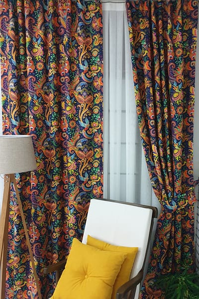 Curtains for Living Room, Bedroom, Door. Window Curtain Panels, Drapes. Leaf Pattern