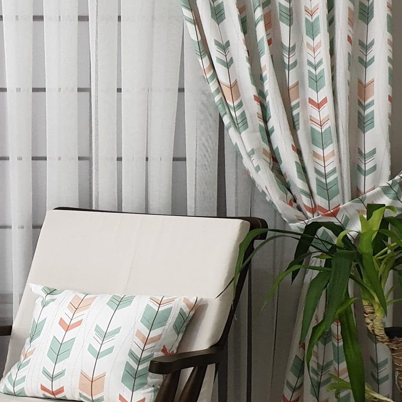 Curtains for Living Room, Bedroom, Door. Window Curtain Panels, Drapes. Chevron Pattern