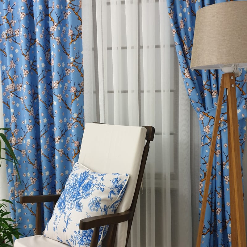 Curtains for Living Room, Bedroom, Door. Window Curtain Panels, Drapes. Branch Pattern